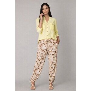 yest Womens Butter Yellow Button Front Blouse Top Summer Beachy Coastal Size 6